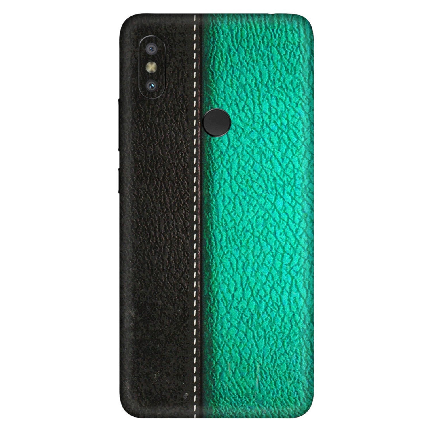 Xiaomi Redmi Phone Skins (All Models) - Black Green Dual  Leather Stich - 3D Embossed Finish (L-233) Redmi Y2