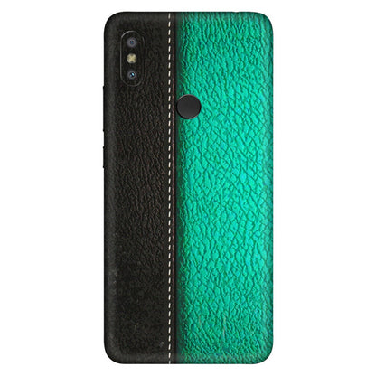 Xiaomi Redmi Phone Skins (All Models) - Black Green Dual  Leather Stich - 3D Embossed Finish (L-233) Redmi Y2