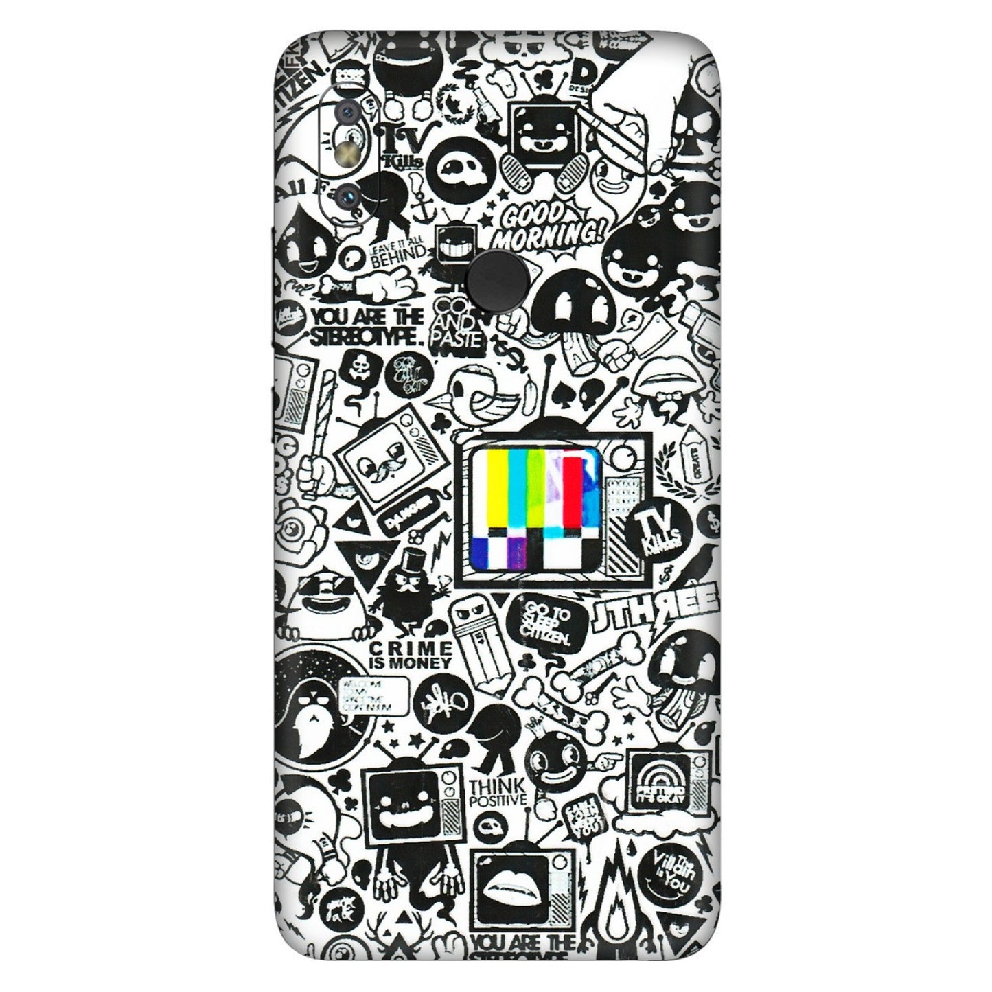 Xiaomi Redmi Phone Skins (All Models) - Doodles Positive Art - 3D Embossed Finish (L-263) Redmi Y2