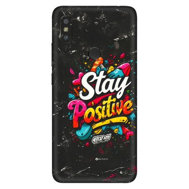Xiaomi Redmi Phone Skins (All Models) - Stay Positive Black - 3D Embossed Finish (L-31) Redmi Y2
