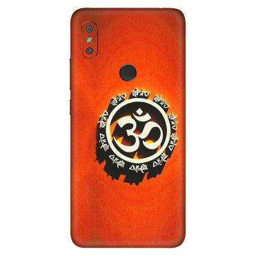 Xiaomi Redmi Phone Skins (All Models) - Aum Shiv Orange - 3D Embossed Finish (L-32) Redmi Y2