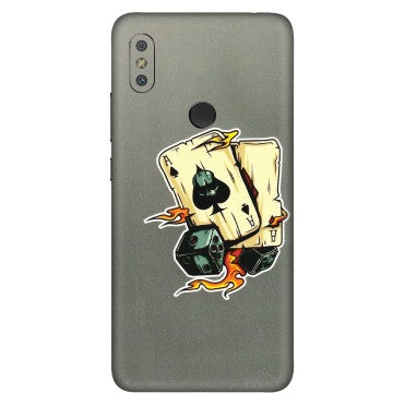 Xiaomi Redmi Phone Skins (All Models) - Grey Cards Of Ace - 3D Embossed Finish (L-77) Redmi Y2