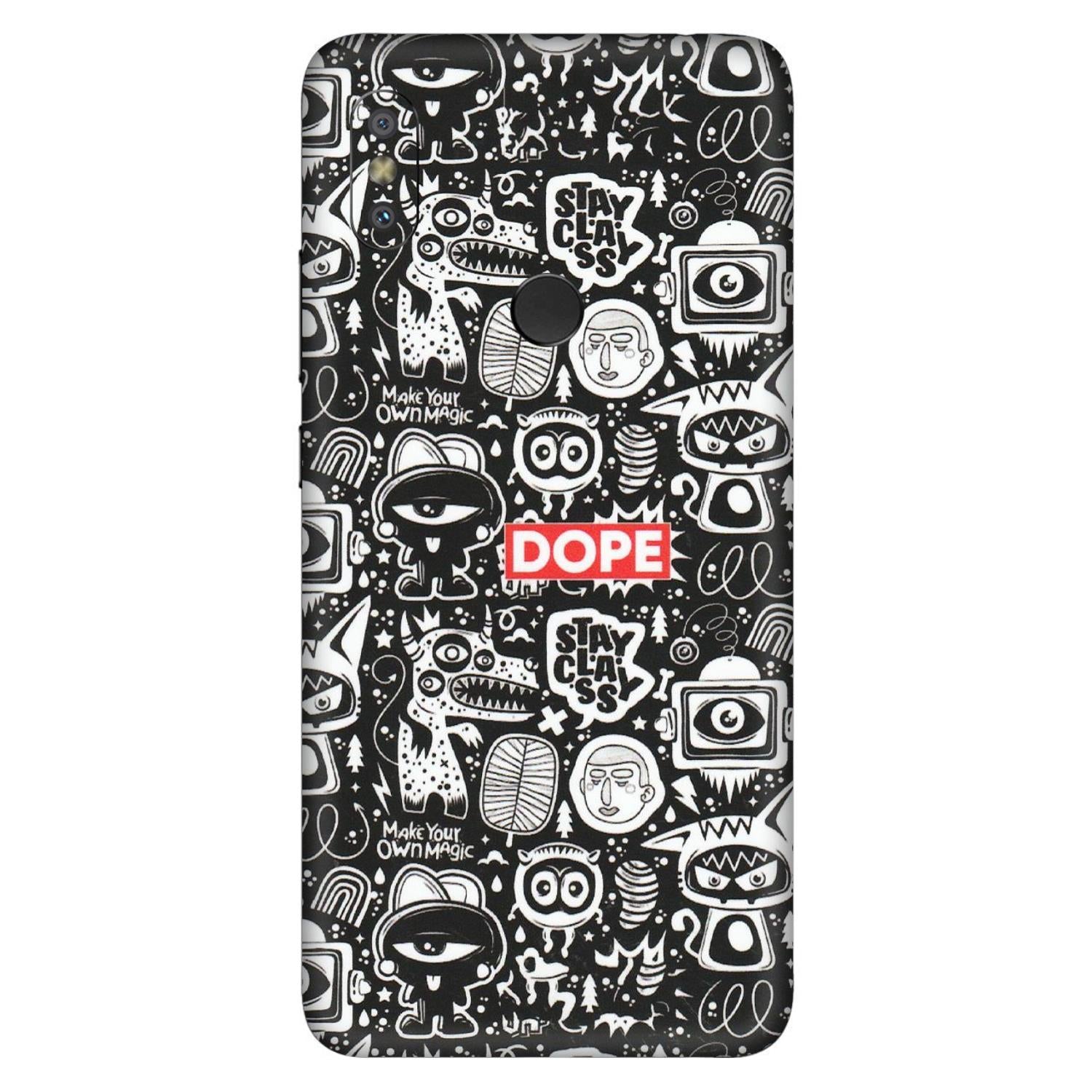 Xiaomi Redmi Phone Skins (All Models) - Dope Stay Classy Black Doodles - Matte Finish (M-126) Redmi Y2