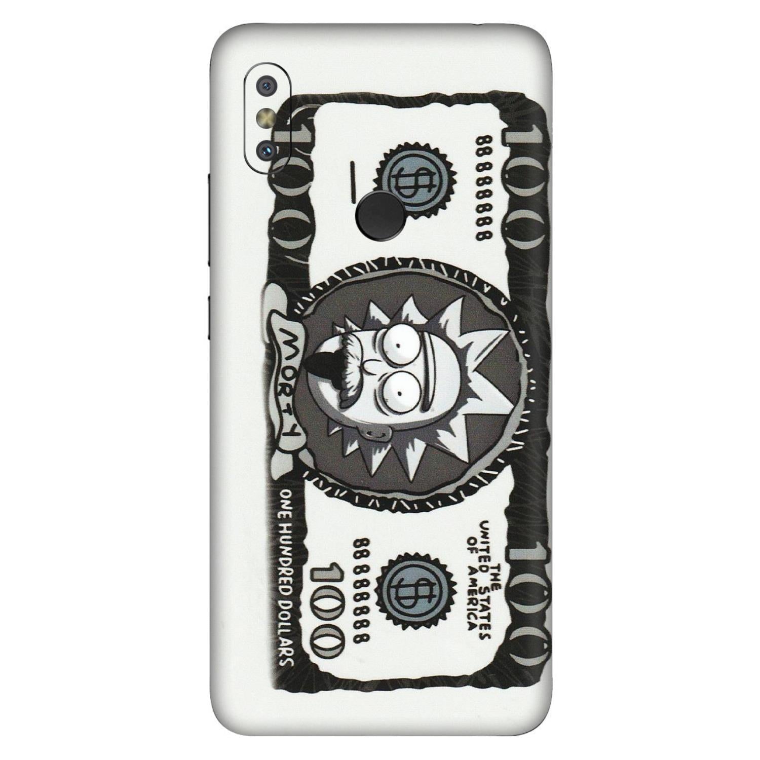 Xiaomi Redmi Phone Skins (All Models) - Rick And Morty Hundred Dollar Anime - Matte Finish (M-161) Redmi Y2