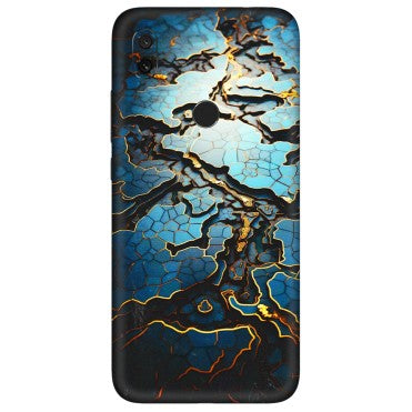 Xiaomi Redmi Phone Skins (All Models) - Blue Gold Abstract - 3D Embossed Finish (L-11) Redmi Y3