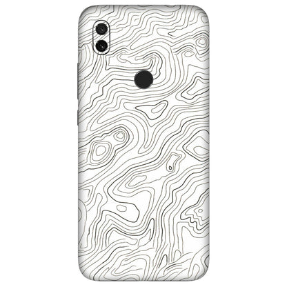 Xiaomi Redmi Phone Skins (All Models) - White Black Swirls - 3D Embossed Finish (L-219) Redmi Y3