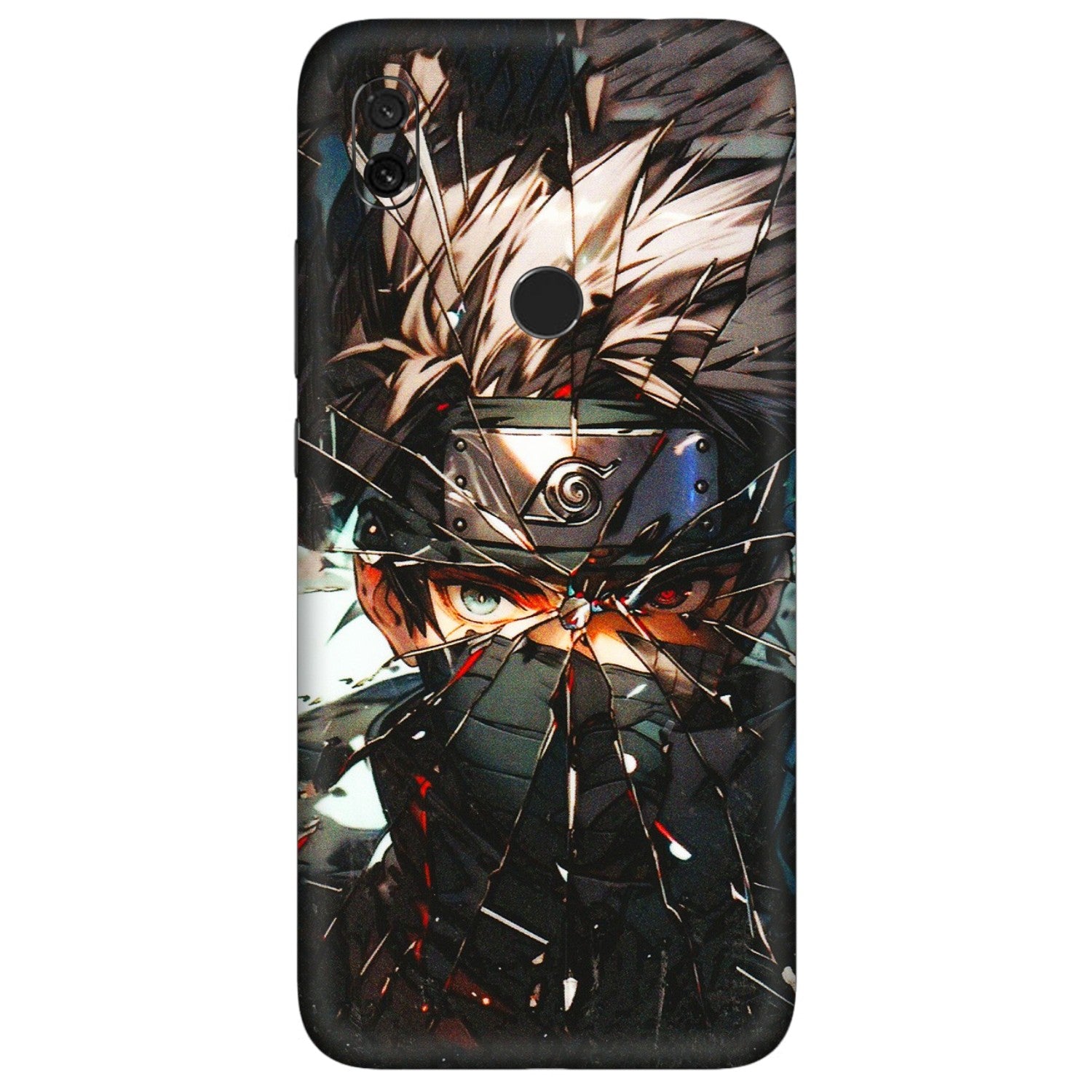 Xiaomi Redmi Phone Skins (All Models) - Kakashi Shattered Glass Effect - 3D Embossed Finish (L-237) Redmi Y3
