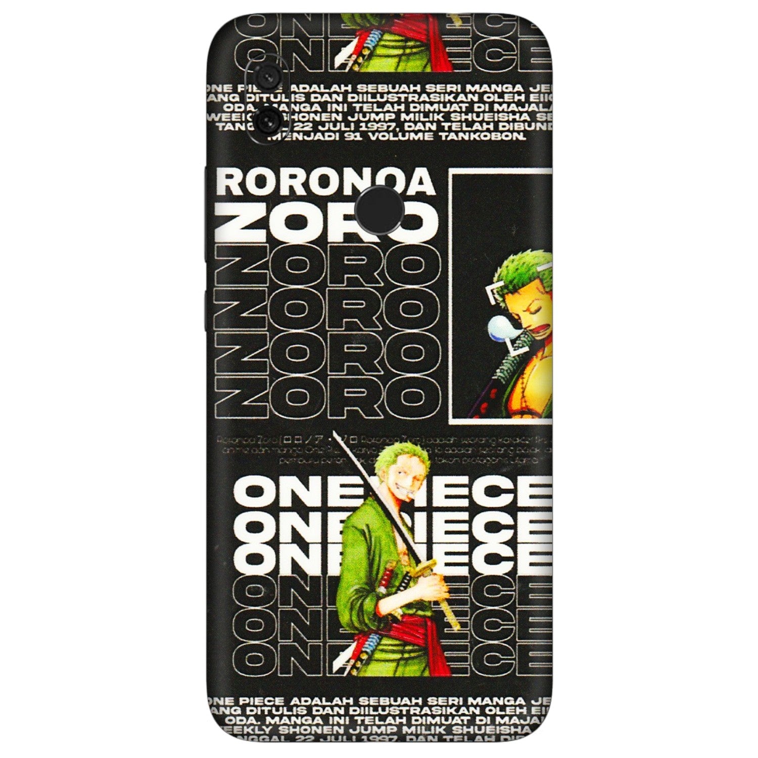Xiaomi Redmi Phone Skins (All Models) - One Piece Zoro - 3D Embossed Finish (L-250) Redmi Y3