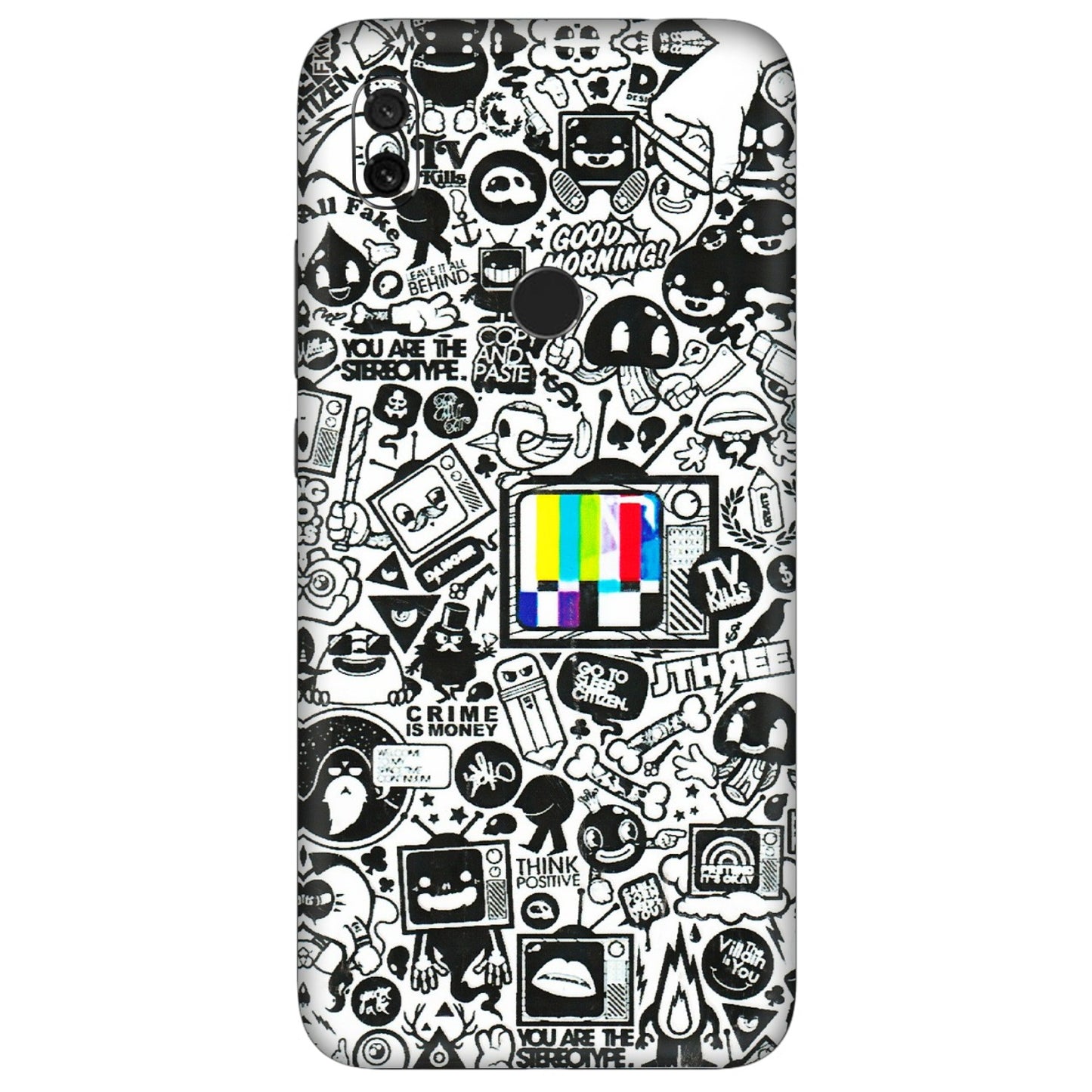 Xiaomi Redmi Phone Skins (All Models) - Doodles Positive Art - 3D Embossed Finish (L-263) Redmi Y3