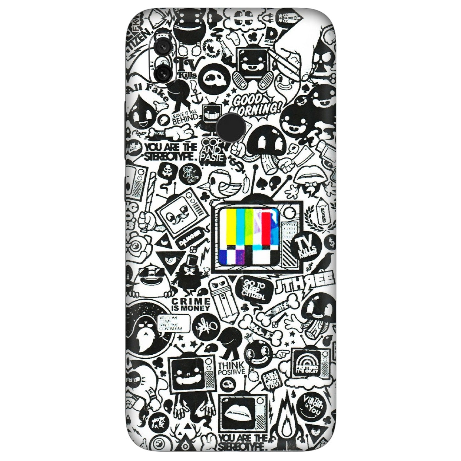 Xiaomi Redmi Phone Skins (All Models) - Doodles Positive Art - 3D Embossed Finish (L-263) Redmi Y3