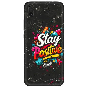 Xiaomi Redmi Phone Skins (All Models) - Stay Positive Black - 3D Embossed Finish (L-31) Redmi Y3
