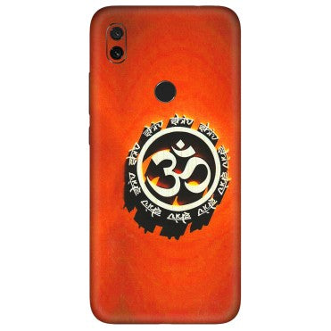 Xiaomi Redmi Phone Skins (All Models) - Aum Shiv Orange - 3D Embossed Finish (L-32) Redmi Y3