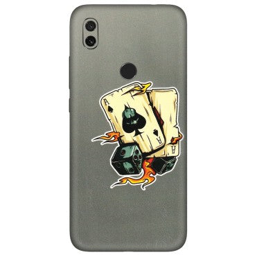 Xiaomi Redmi Phone Skins (All Models) - Grey Cards Of Ace - 3D Embossed Finish (L-77) Redmi Y3