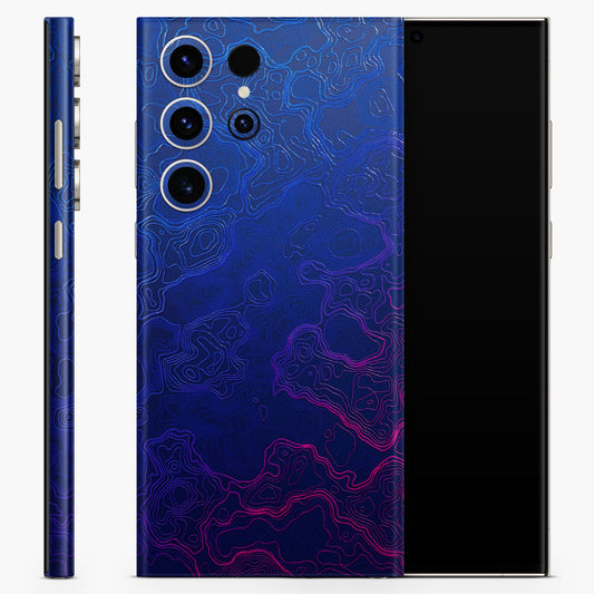 Purple Ripples Swirl 3D Embossed Phone Skin