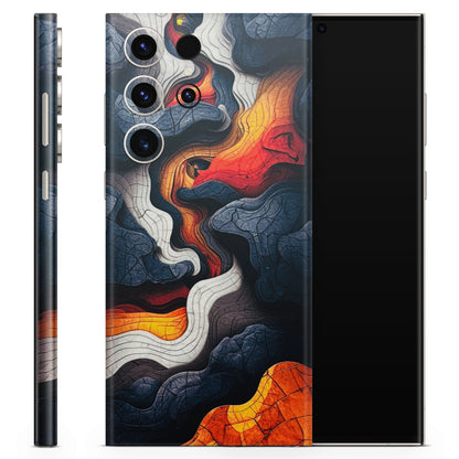 Abstract Volcanic Layers Matte Finish Phone Skin