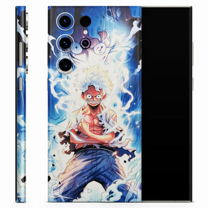 Blue Thunder Luffy Anime Matte Finish Phone Skin