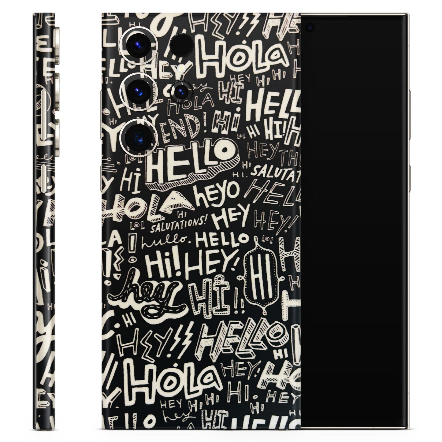 Hi Hello Doodles Matte Finish Phone Skin