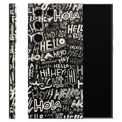 Hi Hello Doodles Matte Finish Phone Skin