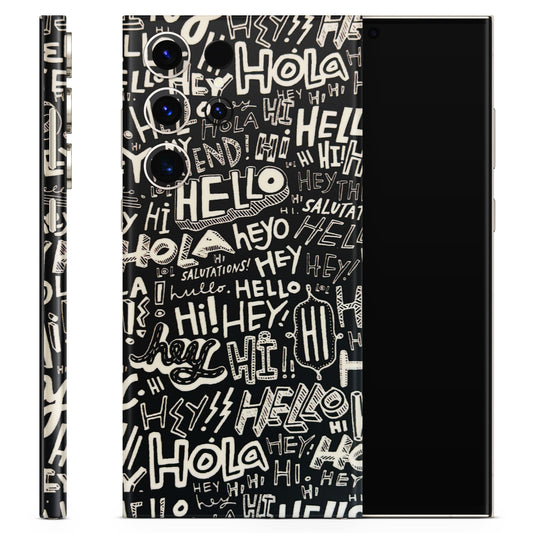 Hi Hello Doodles Matte Finish Phone Skin