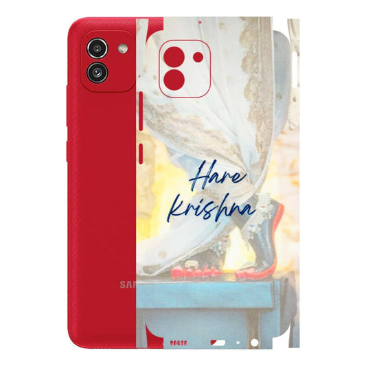 Samsung A/S Series Phone Skins (All Models) - Hare Krishna - 3D Embossed Finish (L-03) Samsung Galaxy A03