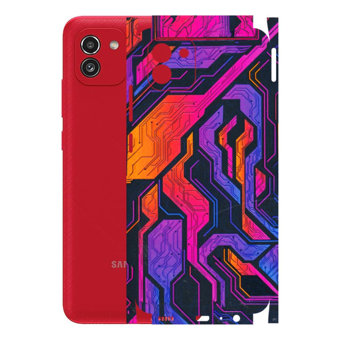Samsung A/S Series Phone Skins (All Models) - Tech Circuits Futuristic - 3D Embossed Finish (L-07) Samsung Galaxy A03
