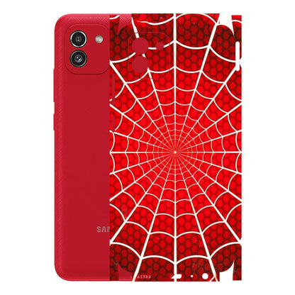 Samsung A/S Series Phone Skins (All Models) - Classic Spidey Web - 3D Embossed Finish (L-115) Samsung Galaxy A03