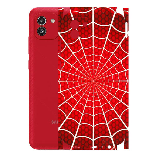 Samsung A/S Series Phone Skins (All Models) - Classic Spidey Web - 3D Embossed Finish (L-115) Samsung Galaxy A03