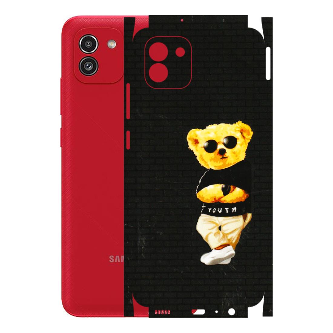 Samsung A/S Series Phone Skins (All Models) - Classy Teddy Bear - 3D Embossed Finish (L-116) Samsung Galaxy A03