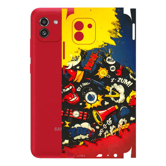 Samsung A/S Series Phone Skins (All Models) - Pacific Doodle Art - 3D Embossed Finish (L-120) Samsung Galaxy A03