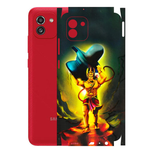 Samsung A/S Series Phone Skins (All Models) - Hanuman Ji - 3D Embossed Finish (L-128) Samsung Galaxy A03
