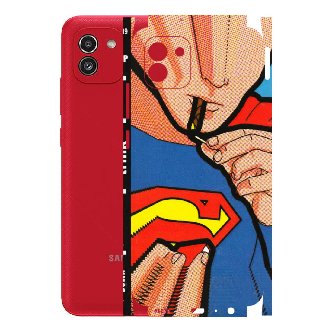 Samsung A/S Series Phone Skins (All Models) - Superman Sutta - 3D Embossed Finish (L-130) Samsung Galaxy A03