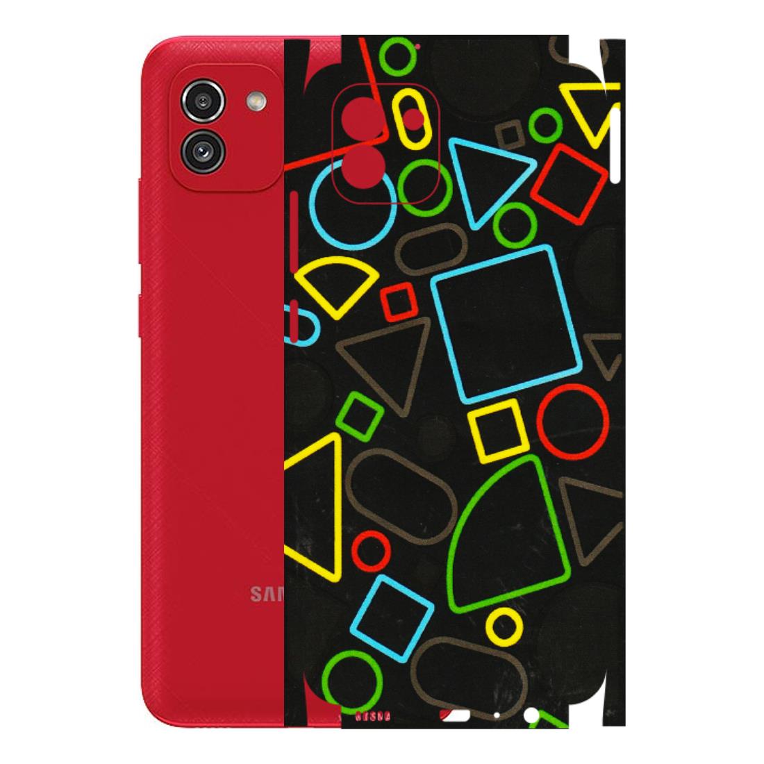 Samsung A/S Series Phone Skins (All Models) - Black Shapes - 3D Embossed Finish (L-131) Samsung Galaxy A03