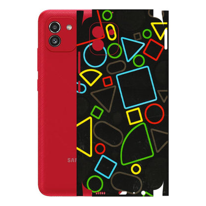 Samsung A/S Series Phone Skins (All Models) - Black Shapes - 3D Embossed Finish (L-131) Samsung Galaxy A03
