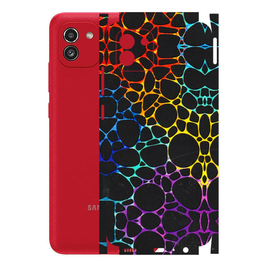 Samsung A/S Series Phone Skins (All Models) - Abstract Art MultiColour - 3D Embossed Finish (L-133) Samsung Galaxy A03