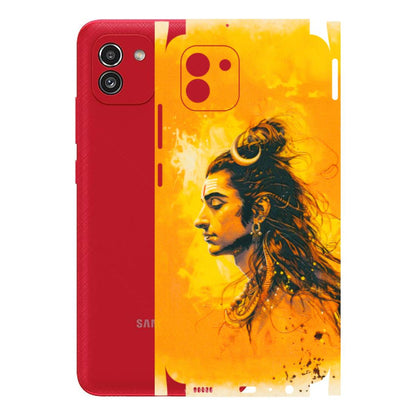 Samsung A/S Series Phone Skins (All Models) - Shiv Shakti - 3D Embossed Finish (L-14) Samsung Galaxy A03