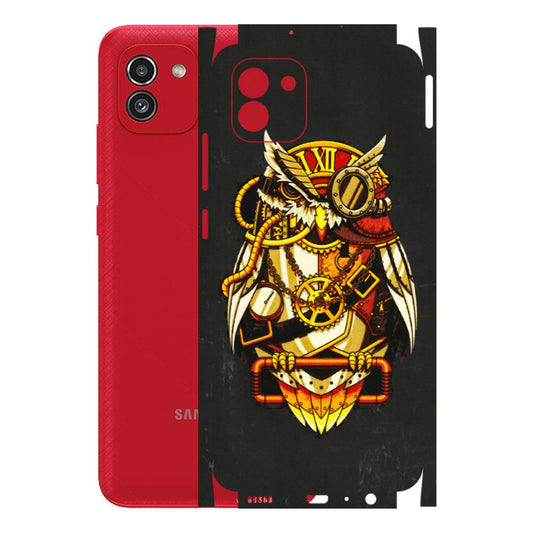 Samsung A/S Series Phone Skins (All Models) - Classy Smart Owl - 3D Embossed Finish (L-144) Samsung Galaxy A03