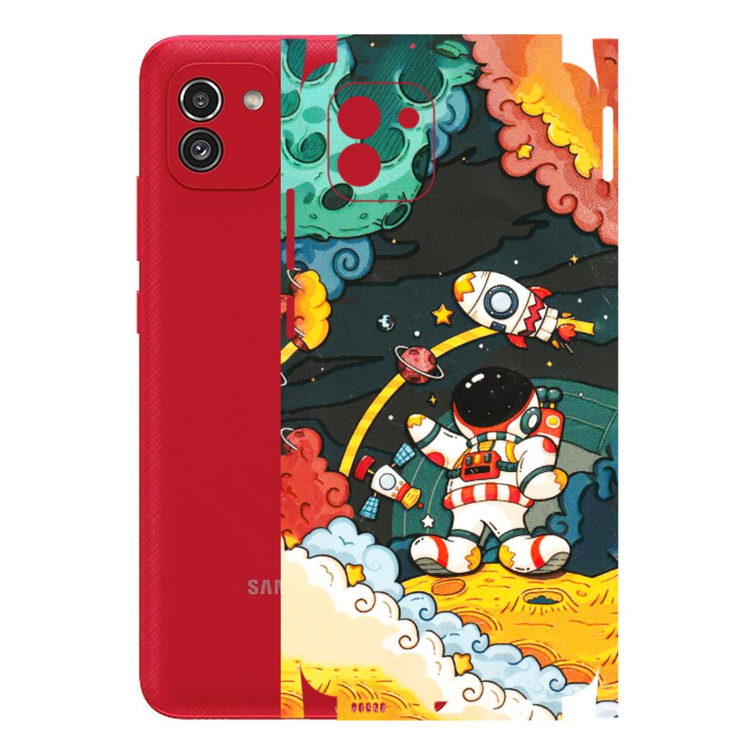 Samsung A/S Series Phone Skins (All Models) - Astronauts & Spaceship - 3D Embossed Finish (L-145) Samsung Galaxy A03