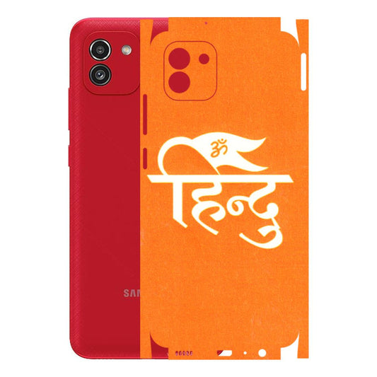 Samsung A/S Series Phone Skins (All Models) - Hindu Kesari - 3D Embossed Finish (L-154) Samsung Galaxy A03