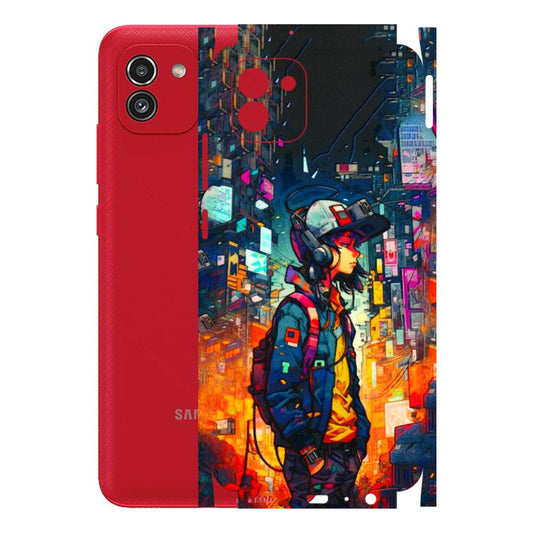 Samsung A/S Series Phone Skins (All Models) - Street Anime Guy - 3D Embossed Finish (L-158) Samsung Galaxy A03