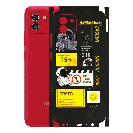 Samsung A/S Series Phone Skins (All Models) - Black Cassini - 3D Embossed Finish (L-161) Samsung Galaxy A03