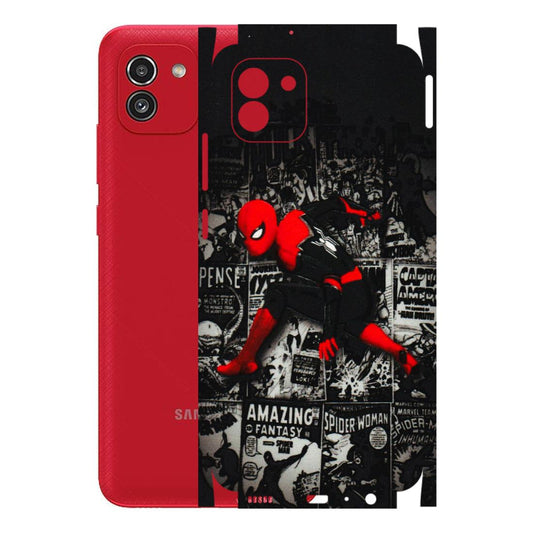 Samsung A/S Series Phone Skins (All Models) - SpiderMan New - 3D Embossed Finish (L-162) Samsung Galaxy A03