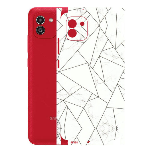 Samsung A/S Series Phone Skins (All Models) - Luxury White Marble Effect - 3D Embossed Finish (L-168) Samsung Galaxy A03