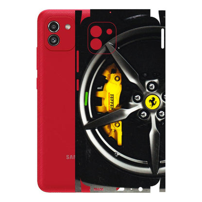 Samsung A/S Series Phone Skins (All Models) - Ferrari Wheel Alloy - 3D Embossed Finish (L-173) Samsung Galaxy A03