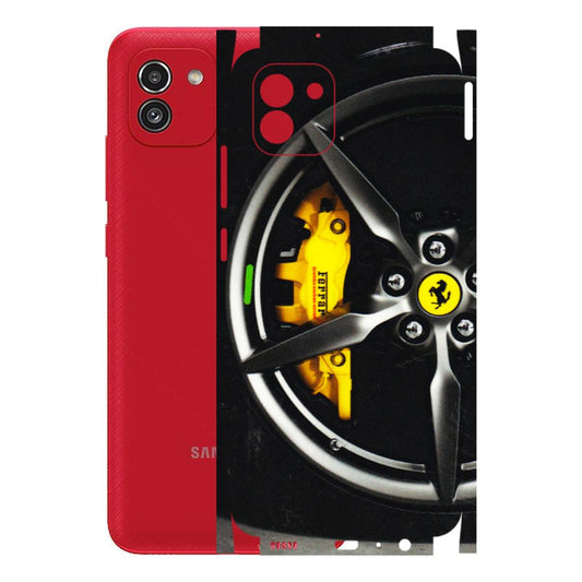 Samsung A/S Series Phone Skins (All Models) - Ferrari Wheel Alloy - 3D Embossed Finish (L-173) Samsung Galaxy A03