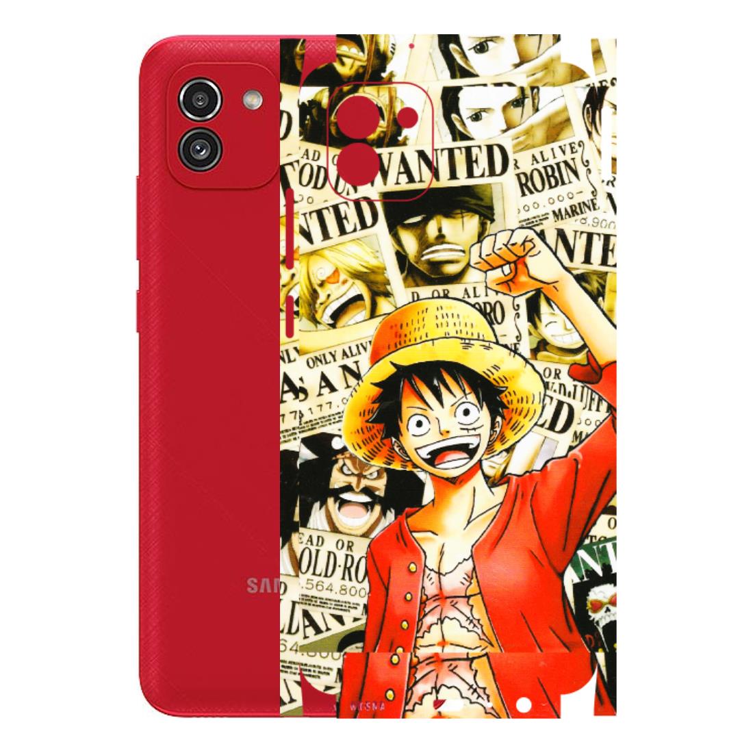 Samsung A/S Series Phone Skins (All Models) - Luffy Anime - 3D Embossed Finish (L-177) Samsung Galaxy A03
