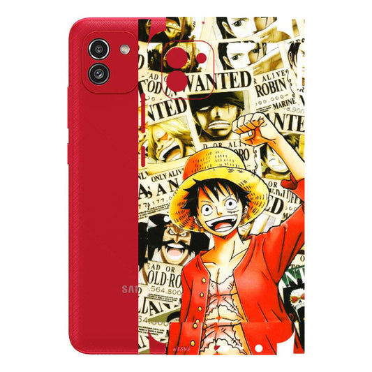 Samsung A/S Series Phone Skins (All Models) - Luffy Anime - 3D Embossed Finish (L-177) Samsung Galaxy A03