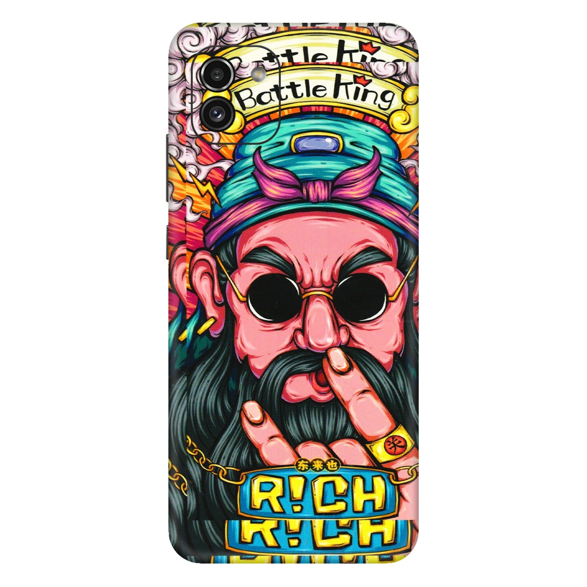 Samsung A/S Series Phone Skins (All Models) - Battle King Dude Face - 3D Embossed Finish (L-178) Samsung Galaxy A03