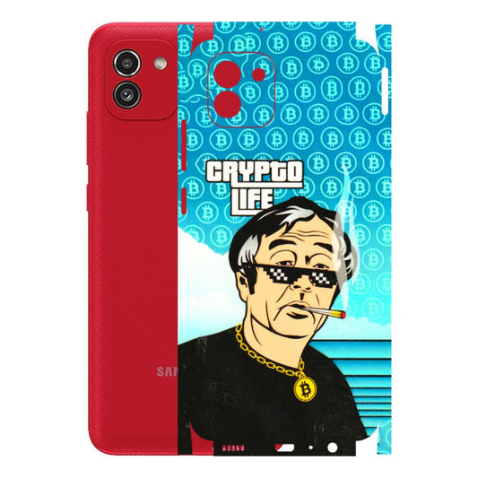 Samsung A/S Series Phone Skins (All Models) - Crypto Thug Life - 3D Embossed Finish (L-179) Samsung Galaxy A03