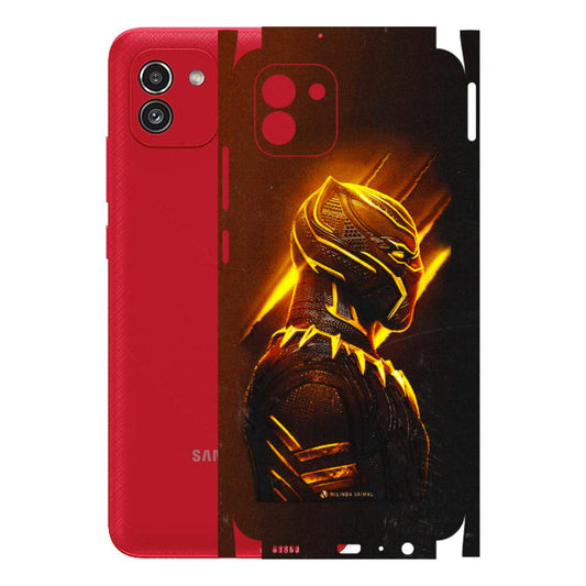 Samsung A/S Series Phone Skins (All Models) - Gold Black Panther - 3D Embossed Finish (L-181) Samsung Galaxy A03