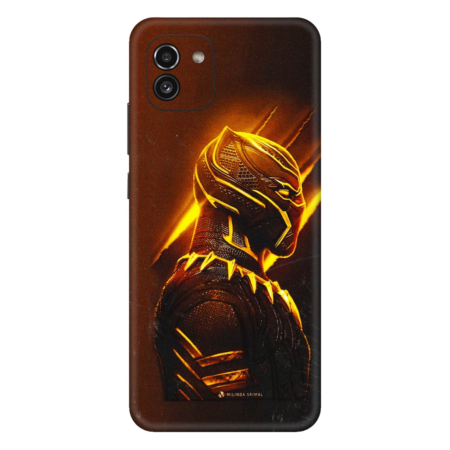 Samsung A/S Series Phone Skins (All Models) - Gold Black Panther - 3D Embossed Finish (L-181) Samsung Galaxy A03